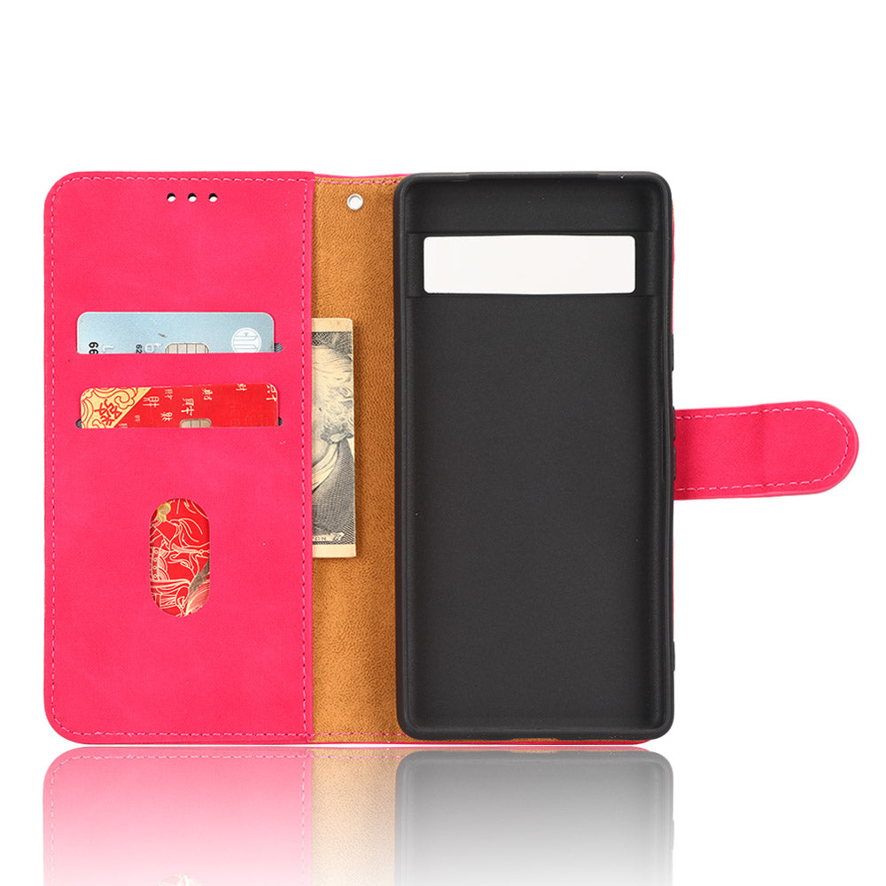 For Google Pixel 7a Skin-touch Feeling PU Leather Flip Wallet Case Full Protection Anti-wear Cell Phone Cover Stand with Wrist Strap For Google Pixel 7a Skin-touch Feeling PU Leather Flip Wallet Case Full Protection Anti-wear Cell Phone Cover Stand with Wrist Strap